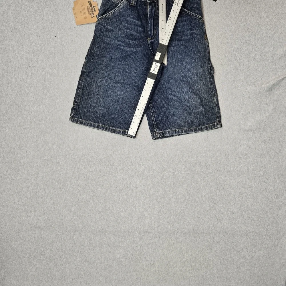 VINTAGE Lee Boys Shorts 12 SLIM Blue Denim Cargo Grunge Skater Dungarees Y2K NWT